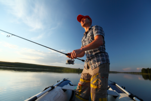 Man Fishing on Boat