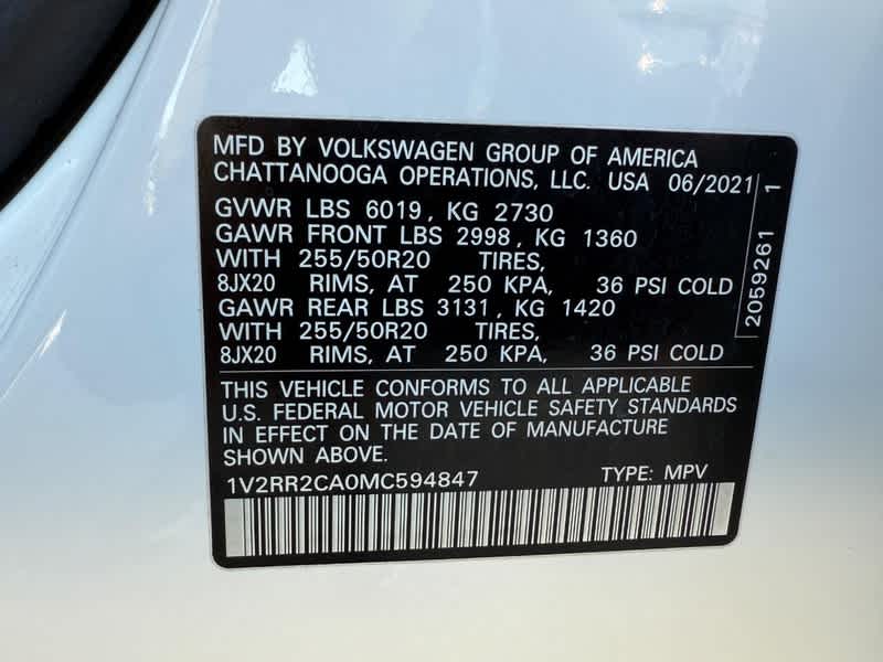 2021 Volkswagen Atlas 3.6L V6 SE w/Technology R-Line