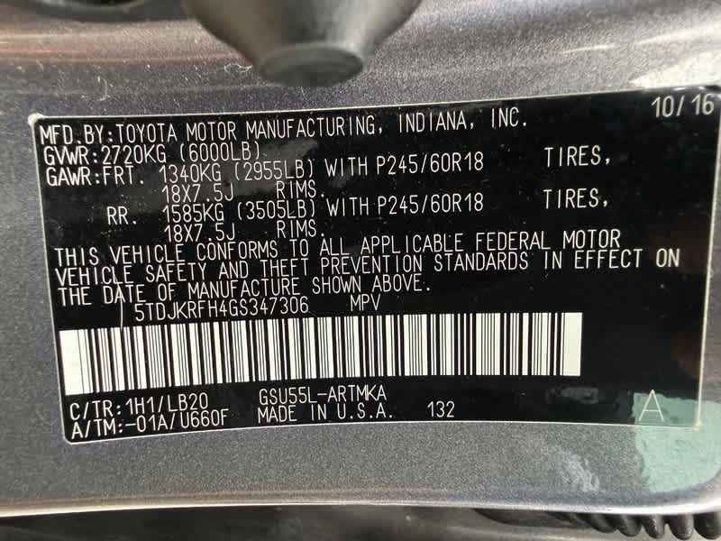 2016 Toyota Highlander XLE V6