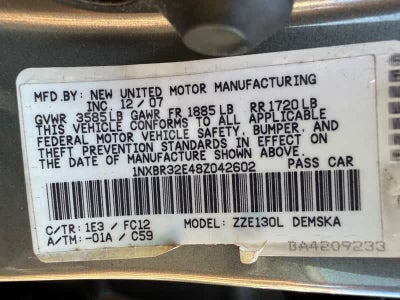 2008 Toyota Corolla S