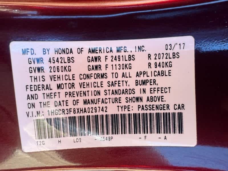 2017 Honda Accord EX-L V6 Auto