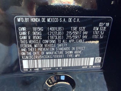 2019 Honda HR-V LX 2WD CVT