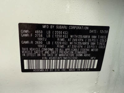 2021 Subaru Outback Touring CVT