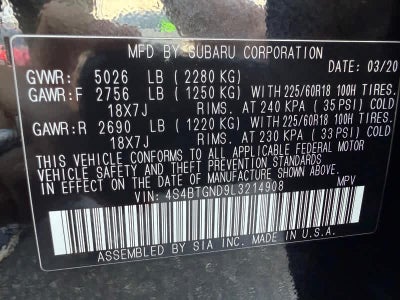 2020 Subaru Outback Limited XT CVT