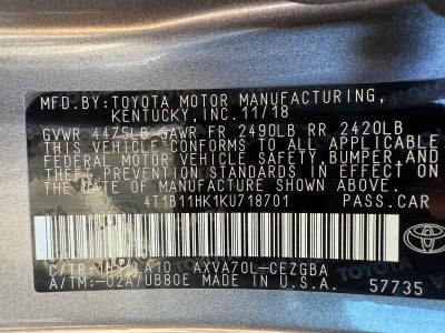 2019 Toyota Camry XLE Auto