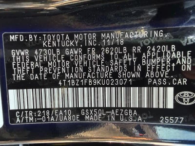 2019 Toyota Avalon XLE