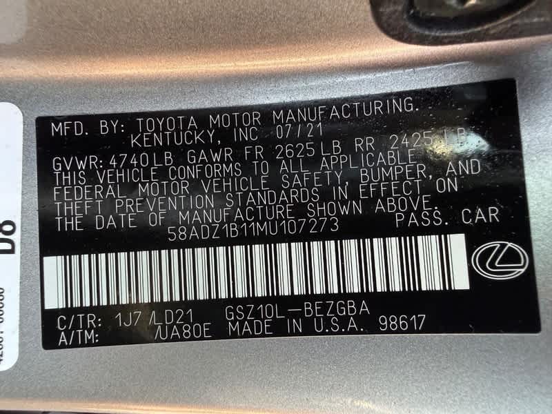 2021 Lexus ES ES 350 FWD