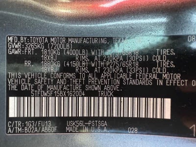 2011 Toyota Tundra CrewMax 5.7L FFV V8 6-Spd AT