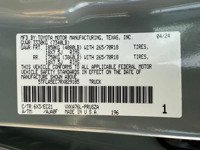 2024 Toyota Tundra SR5 CrewMax 6.5 Bed