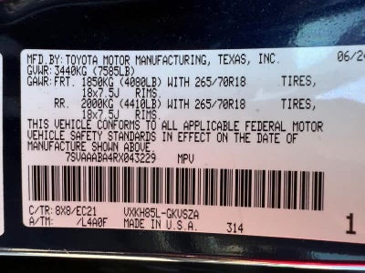 2024 Toyota Sequoia SR5 4WD