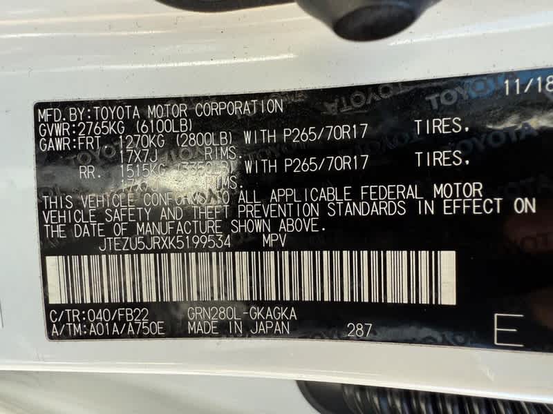 2019 Toyota 4Runner SR5 2WD