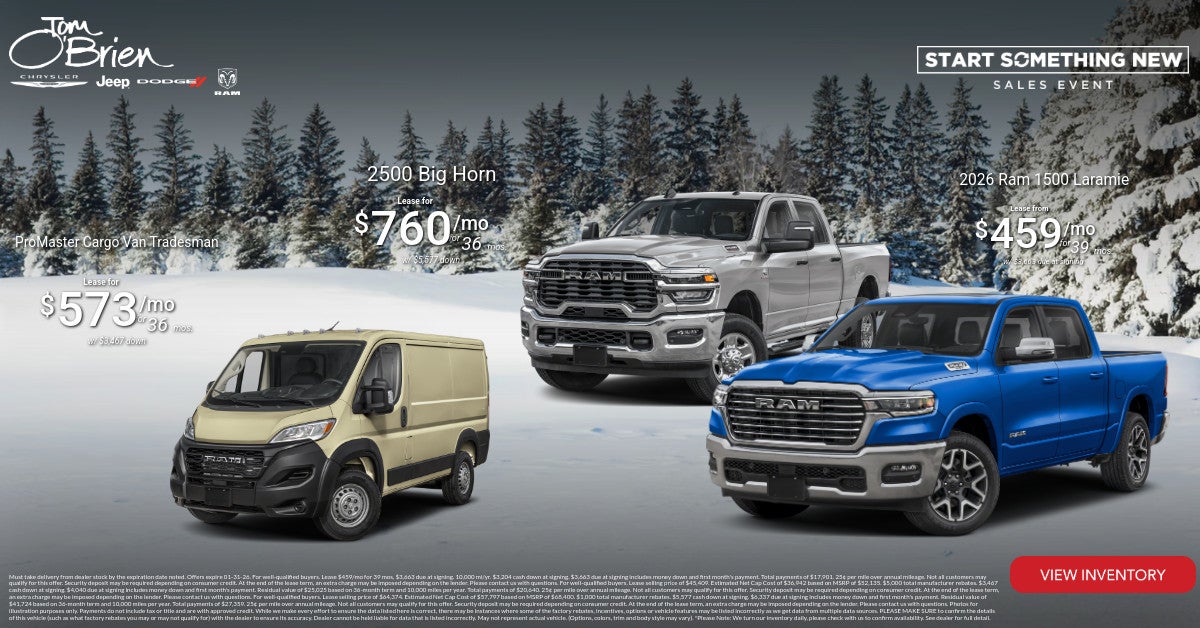Lease Specials on Ram 1500, Ram 2500, Promaster